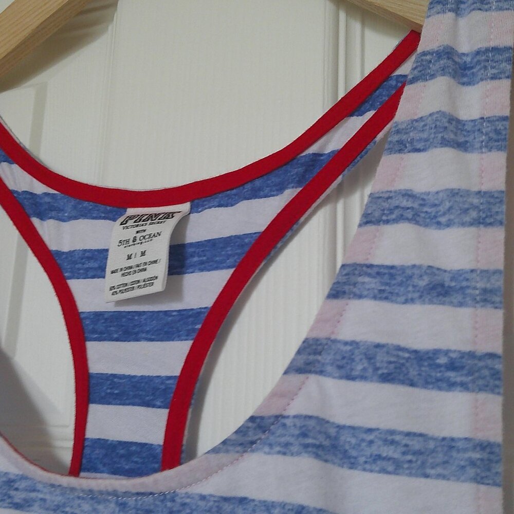 PINK Victoria's Secret Women's Texas Rangers Striped Racerback Tank - Sz Medium - Picture 4 of 7